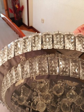 Lámpara de techo cristal y metal