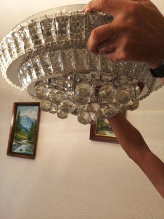 Lámpara de techo cristal y metal