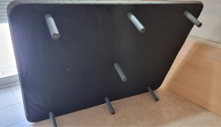Base tapizada 150x190 polipiel negra