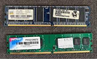 Lote Memoria RAM DDR 256MB + DDR2 1GB
