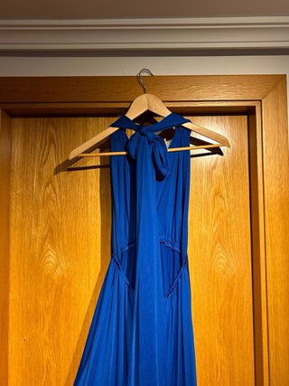 Vestido largo azul de fiesta. Vestido Haslter Azul