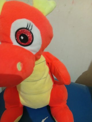 Peluche draghetto rosso e giallo
