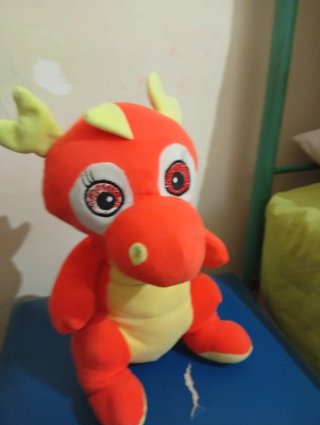 Peluche draghetto rosso e giallo