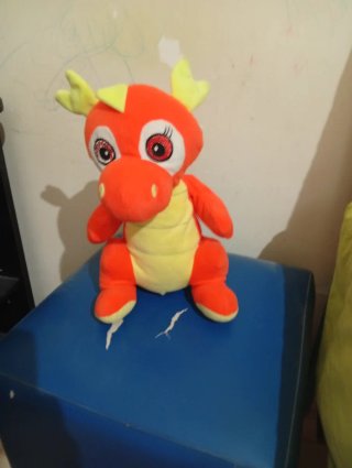 Peluche draghetto rosso e giallo