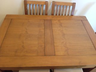 Mesa comedor madera maciza + 6 sillas
