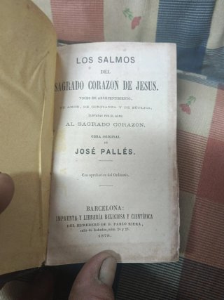 Libro Salmos Sagrado Corazón Jesús 1878