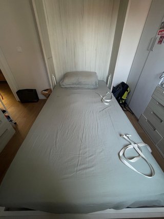 Cama Abatible Madera y Cristal