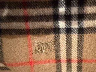 Bufanda Burberry clásica Lana marrón y roja
