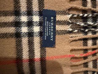 Bufanda Burberry clásica Lana marrón y roja