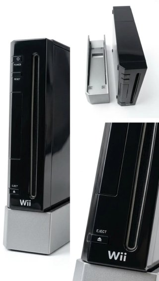 Nintendo Wii Negra RVL-001 con base