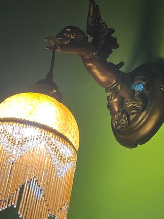 Aplique de pared ángel metal y cristal