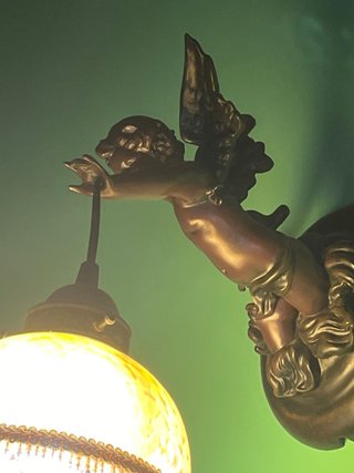 Aplique de pared ángel metal y cristal