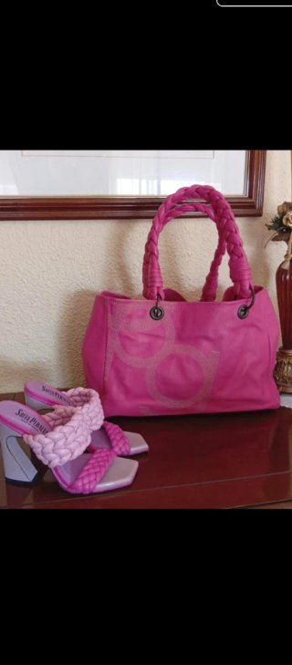 Bolso Purificación García Fucsia Piel Nuevo
