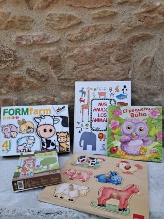 Lote 4 Puzzles y 2 Libros bebé NUEVOS