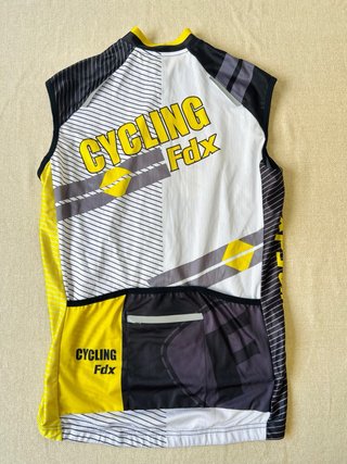 Maillot Ciclismo Fdx Sin Mangas Negro Amarillo
