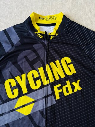 Maillot Ciclismo Fdx Sin Mangas Negro Amarillo