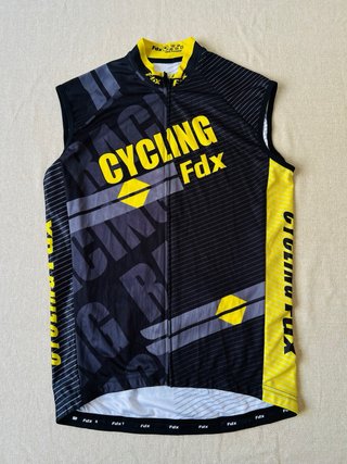 Maillot Ciclismo Fdx Sin Mangas Negro Amarillo