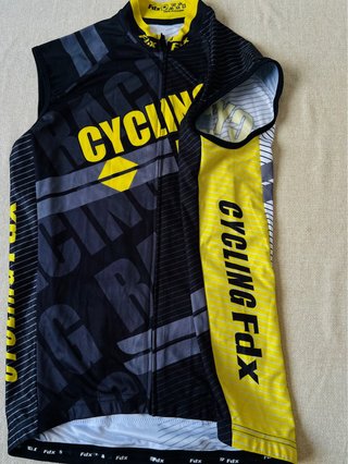 Maillot Ciclismo Fdx Sin Mangas Negro Amarillo