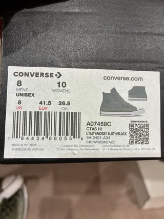Converse Verdes Talla 41.5 Hombre