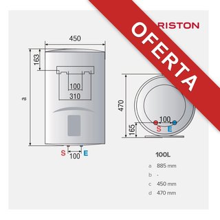 - Ariston Lydos R termo eléctrico agua 100L