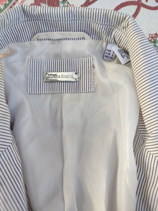 Americana Zara Basic Raya Diplomática Marrón Talla