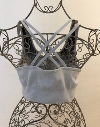 Top sportivo grigio sfumato incrociato - Taglia S