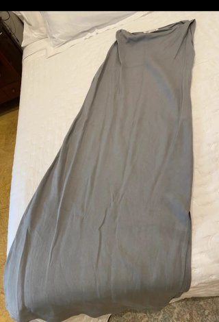 Vestido largo lino gris Zara