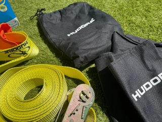 Slackline HUDORA 13m con protección árboles