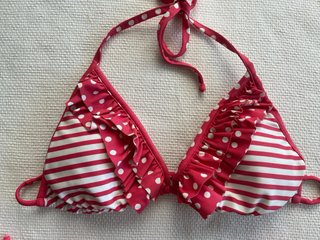 Bikini Rojo Lunares y Rayas Talla S