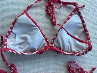 Bikini Rojo Lunares y Rayas Talla S