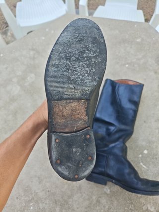 Botas Policía Vintage Cuero Legítimo Sonia Negro