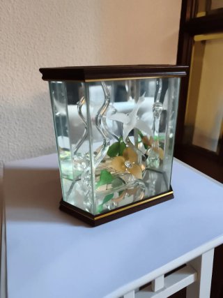 Vidriera Decorativa con Flores Cristal de Murano