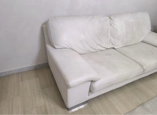 Divano in vera pelle bianco