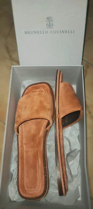 Brunello Cucinelli Sandali Donna Camoscio Arancio