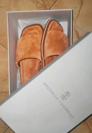 Brunello Cucinelli Sandali Donna Camoscio Arancio
