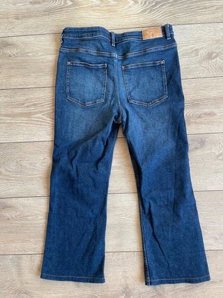 Zara Jeans Tiro Alto Talla M Azul Mujer