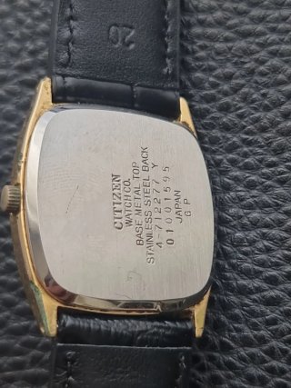 Orologio Vintage Citizen Quartz Tank Oro Nero