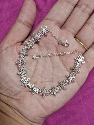 Pulsera  Flores Lila y Circonitas
