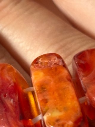 Pulsera de ámbar naranja y rojo