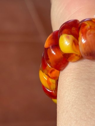 Pulsera de ámbar naranja y rojo