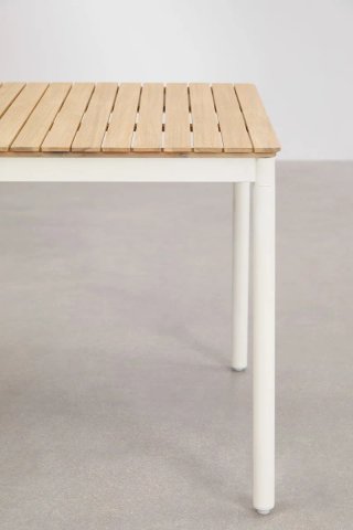 Mesa de jardín 160x90cm acero y madera de Acacia