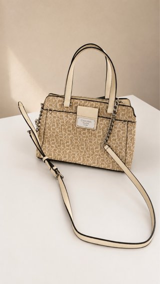 Bolso Calvin Klein Beige y Blanco Nuevo