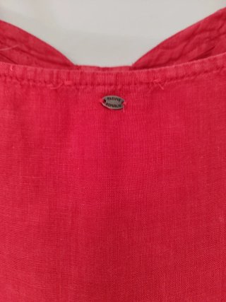 Vestido corto lino rojo