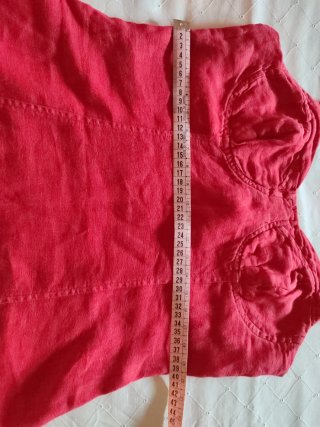 Vestido corto lino rojo