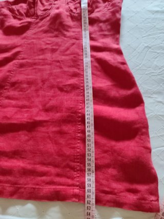 Vestido corto lino rojo