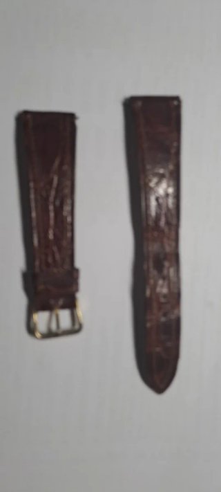 Correa Movado Marrón Piel Cocodrilo