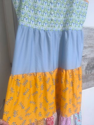 Vestido largo estampado multicolor