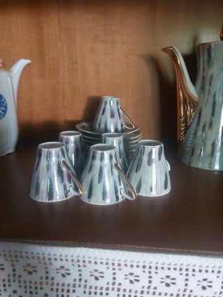 Juego de café antiguo porcelana y oro