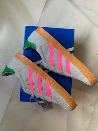 Adidas Gazelle J Gris Rosa Verde