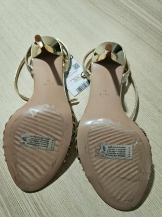 Zapatos Mango Tacon Champan